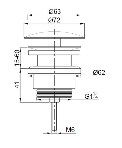 Wiesbaden UniMatch open afvoerplug 5/4" mat wit