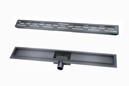 Wiesbaden Douchegoot met flens en rooster 100 x 7 cm gunmetal