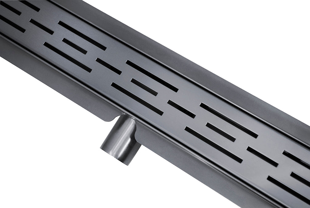 Wiesbaden Douchegoot met flens en rooster 100 x 7 cm gunmetal