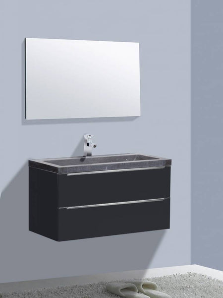 Badmeubel Senza Stone 100 Hoogglans Antraciet