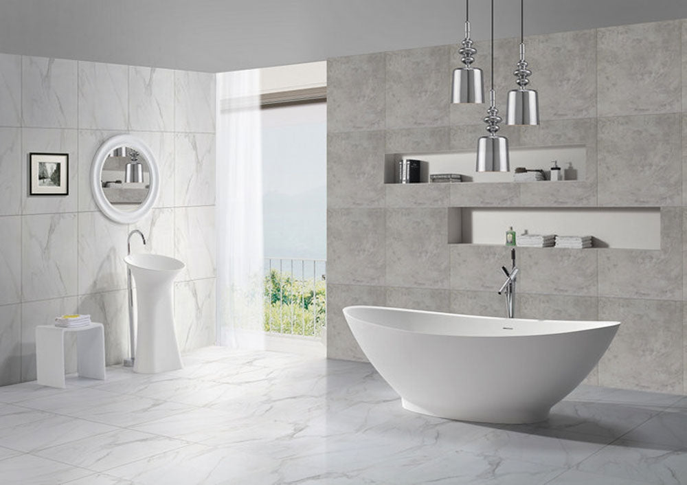 Jasmijn vrijstaand ligbad Solid Surface 185 x 85 x 64 cm wit