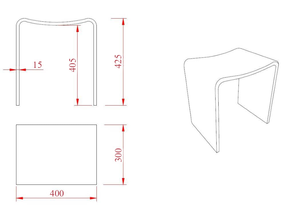 Wiesbaden Solid Surface kruk 40x30x42