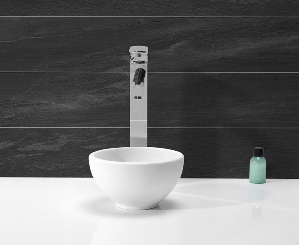 Tessa opzetfontein rond Solid Surface 20 x 20 cm wit