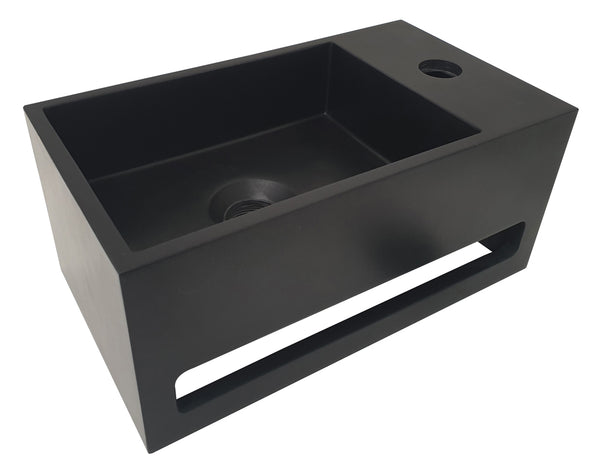 Wiesbaden Julia fontein Solid Surface 35 x 20 x 16 cm mat zwart rechts