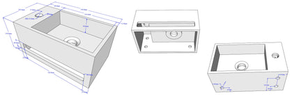 Wiesbaden Julia fontein Solid Surface 35 x 20 x 16 cm mat zwart links