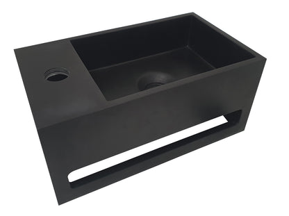 Julia fontein Solid Surface 35 x 20 x 16 cm mat zwart links