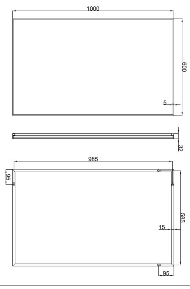Edge spiegel met aluminium lijst 100 x 60 cm 8718858073702