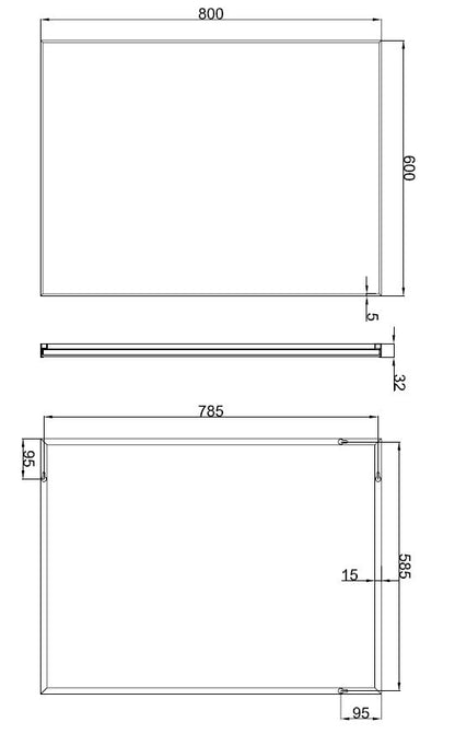 Wiesbaden Tigris spiegel aluminium lijst 100x60cm