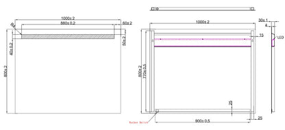 Wiesbaden Tigris spiegel met led verlichting 100x80cm