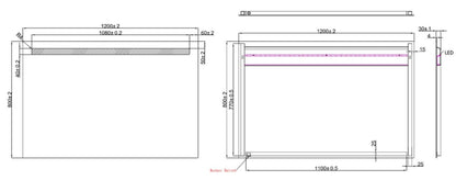 Line spiegel met LED verlichting 120 x 80 cm 8718858077977