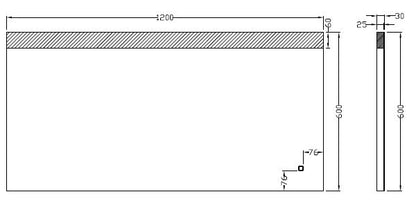 Wiesbaden Single dimbare LED condensvrije spiegel 120x60cm