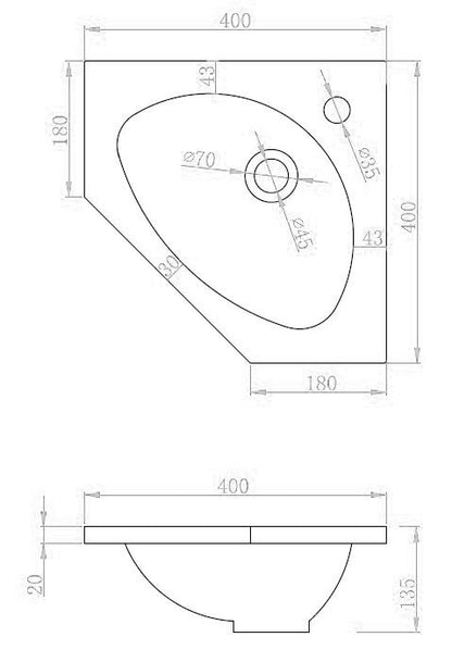 Wiesbaden Lena hoek-fonteinkast + wast. en spiegelk. 500x850x250 wit