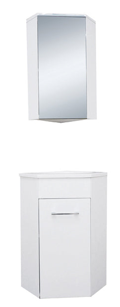 Lena hoek fonteinmeubel met spiegelkast 50 x 85 x 25 cm wit