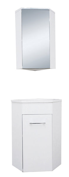 Wiesbaden Lena hoek-fonteinkast + wast. en spiegelk. 500x850x250 wit