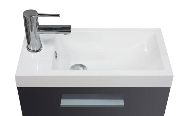 Wiesbaden Emma fonteinkastje + wastafel 500x250x500 hoogglans grijs