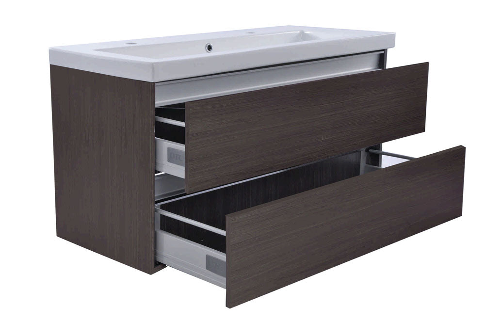 38.3907 Vision onderkast+2 laden 100x46 houtnerf grijs