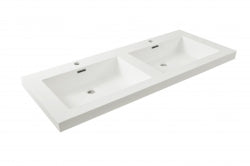 38.3918 Vision dubbele kunstmarmer wastafel 120x46 wit