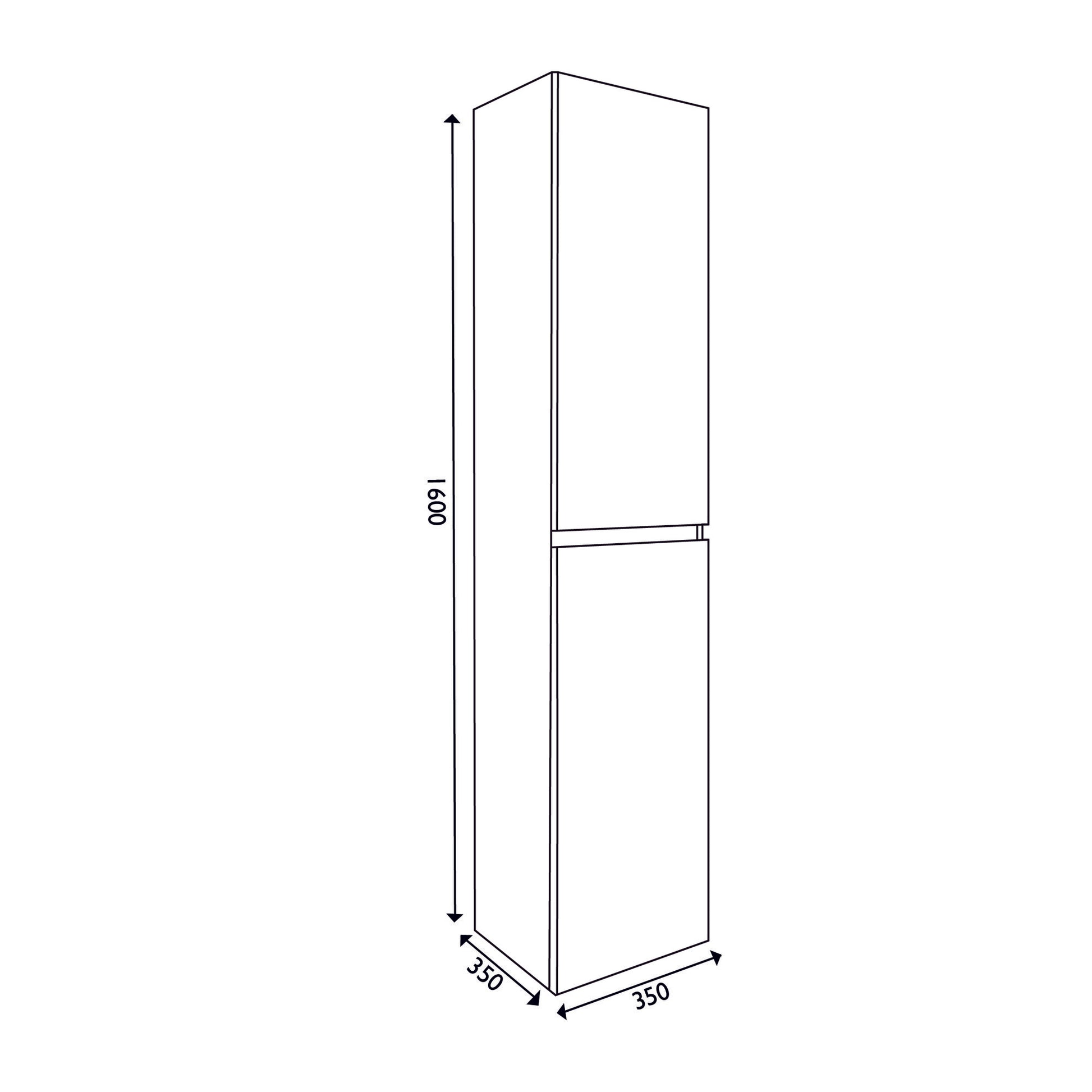 38.3930 Vision kolomkast 2 deuren 160x35x35 wit