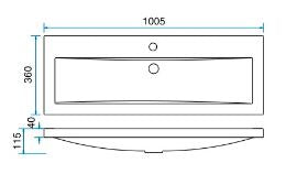 Flag kunstmarmeren wastafel 100 x 36 cm wit 8718858072187