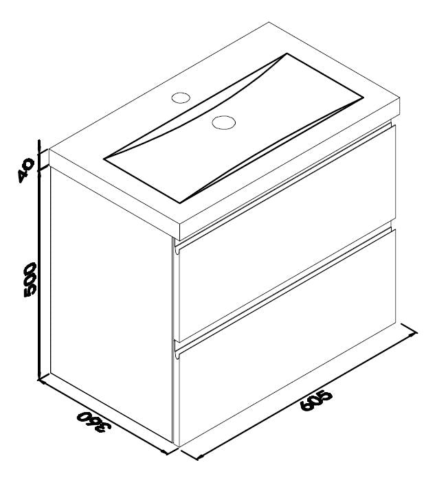 Shall onderkast 60 x 36 cm houtnerf grijs 8718858074594