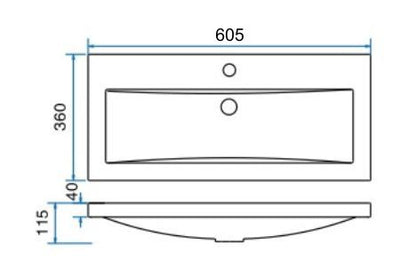 Flag kunstmarmeren wastafel 60 x 36 cm wit 8718858074617