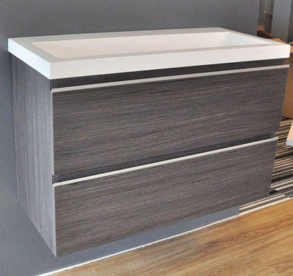 Shall onderkast 80 x 36 cm houtnerf grijs