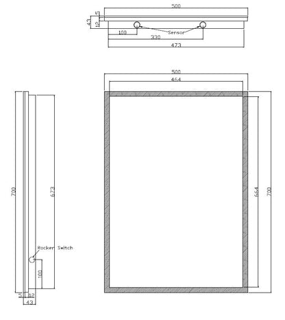 Quatro spiegel met LED verlichting &amp