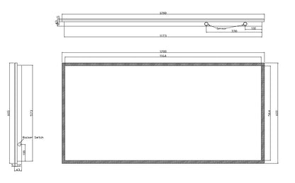 Wiesbaden Quatro-Led dimbare condensvrije spiegel 120x60cm