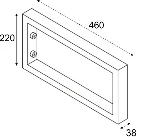 Modul support beugel 46 x 22 cm vierkant chroom 8718858074907