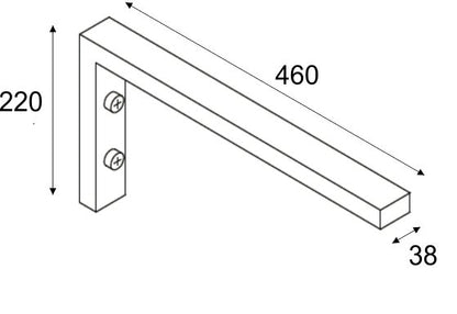 Modul support beugel 46 x 22 cm L-vorm chroom 8718858074914
