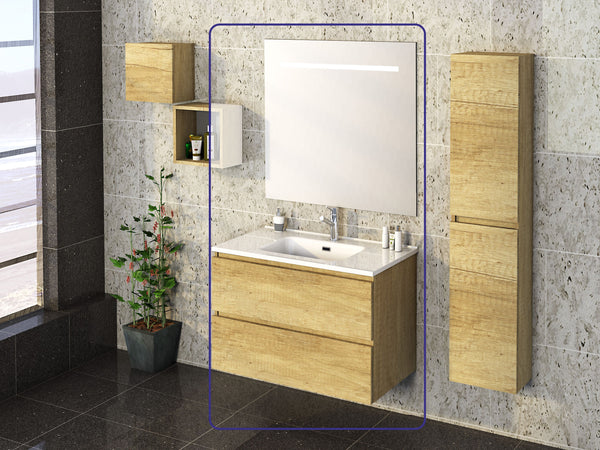 Wiesbaden SEPHIA compleet badmeubel  80cm nature