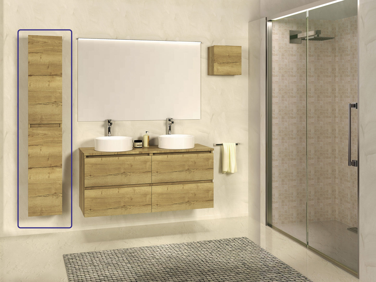 Sephia kolomkast 140 x 30 x 25 cm licht eiken