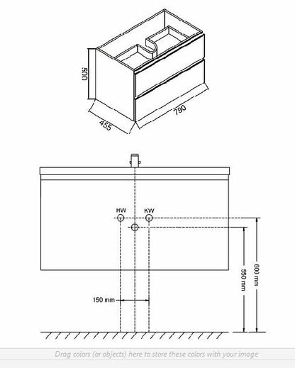 Wiesbaden Tigris onderkast 80 x 46 cm wit
