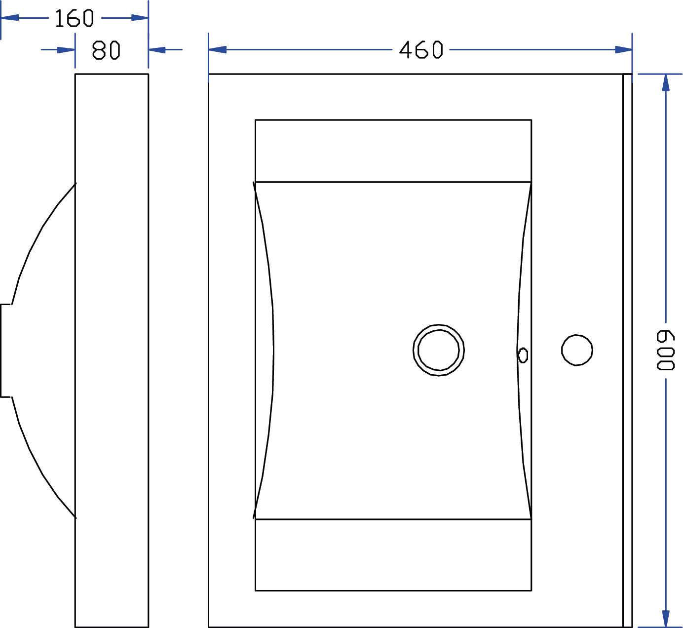 Slope kunstmarmeren wastafel 60 x 46 cm wit 8719323035492