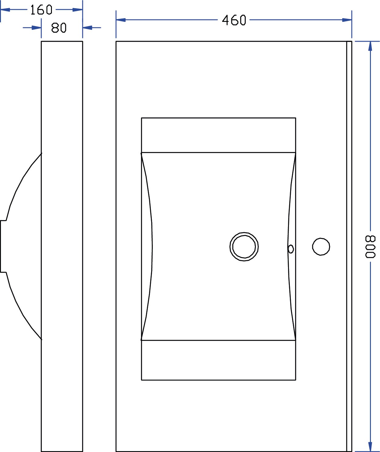 Slope kunstmarmeren wastafel 80 x 46 cm wit 8719323035508
