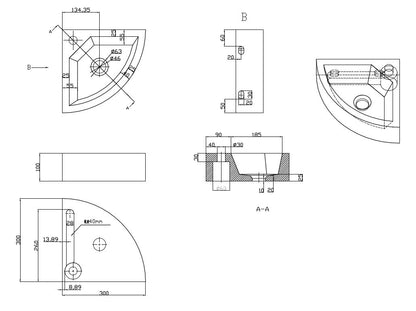 Wiesbaden Hardstenen hoekfontein 30x30x10
