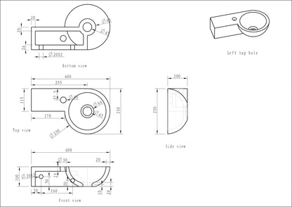 Wiesbaden Hardstenen rond fonteintje links 40x23x10