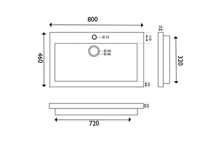 B-stone wastafel 80 x 46 cm 8719323033153