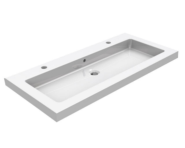 Kera wastafel 100 x 46 cm met 2 kraangaten 8719323035461