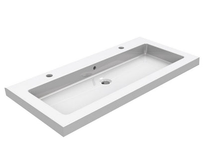 Kera wastafel 100 x 46 cm met 2 kraangaten 8719323035461