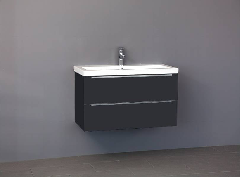 Badmeubel Senza Keramiek 80 Hoogglans Antraciet
