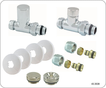 Riko luxe radiatoraansluitset recht 8719323030268