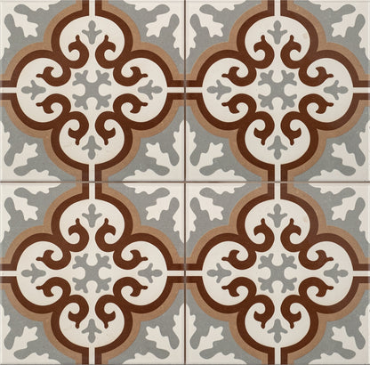 Vloertegel Cemento Decor Manisa Red 45x45