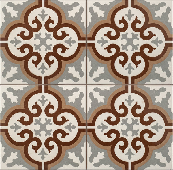 Vloertegel Cemento Decor Manisa Red 45x45