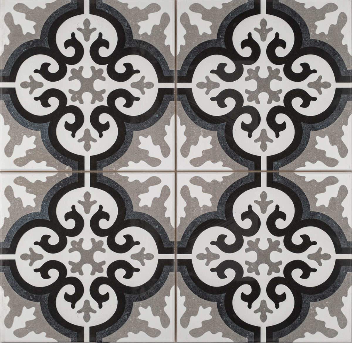 Vloertegel Cemento Decor Manisa Black 45x45