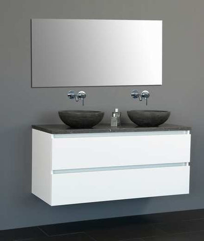 Badmeubel Trend Dynasty met 2 ronde kommen 120 Hoogglans Wit