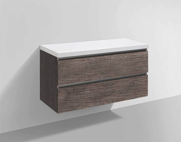 Badmeubel Trend met Flat kunstmarmer top 100 Century Oak