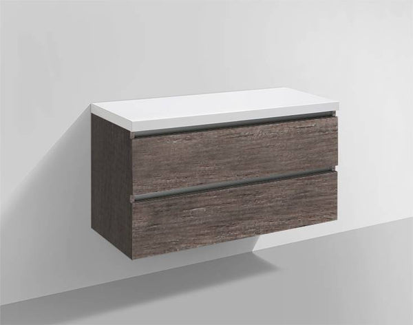 Badmeubel Trend met Flat kunstmarmer top 100 Century Oak