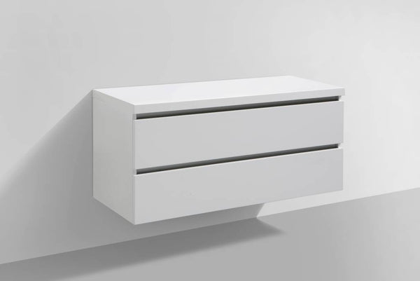 Badmeubel Trend met Flat kunstmarmer top 120 Hoogglans Wit