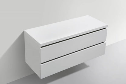 Badmeubel Trend met Flat kunstmarmer top 120 Hoogglans Wit